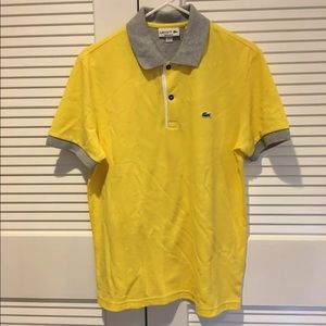 Men’s Gray and Yellow Lacoste Polo